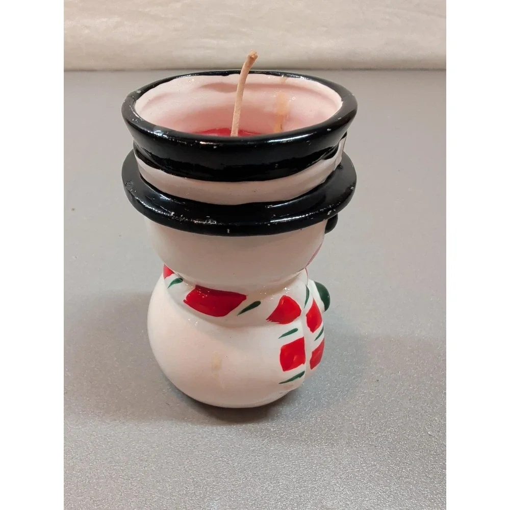 Vintage Ben's Transworld Imports Japan Ceramic Snowman Candle Holder Christmas